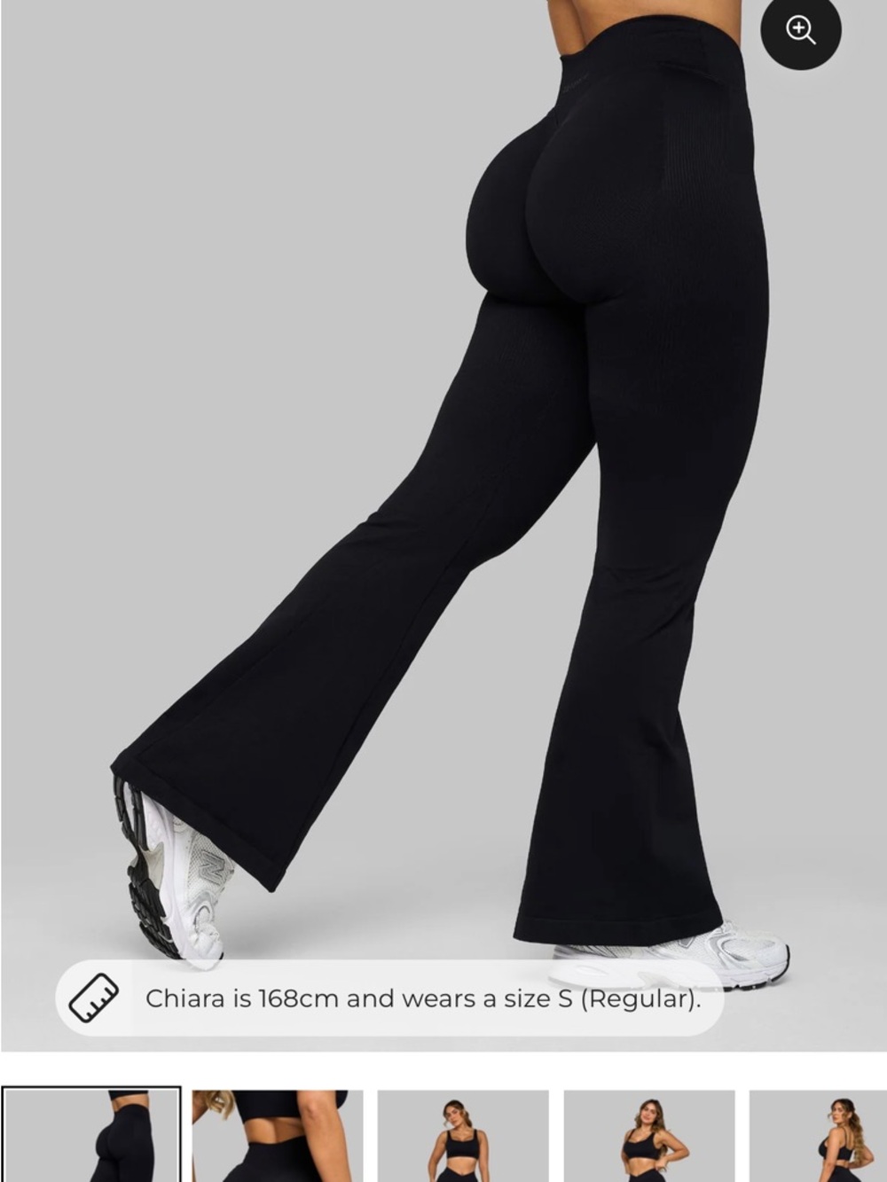 High-Waist Flared Leggings - Black